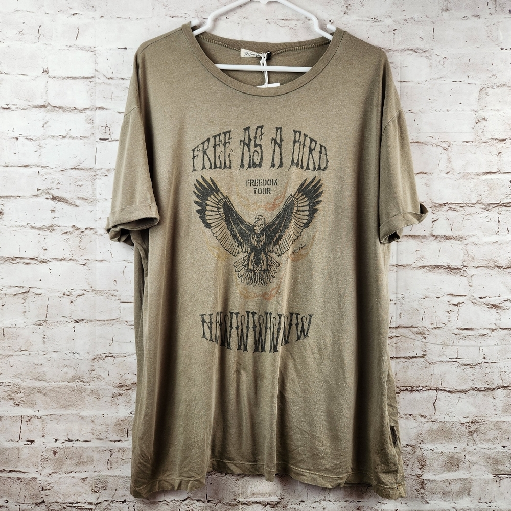 The Laundry Room Olive Green 'Free As A Bird' Graphic Tee